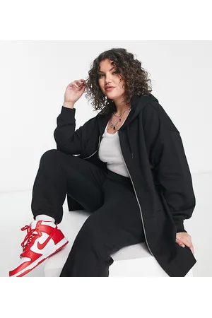 ASOS ASOS DESIGN Curve oversized zip through hoodie co-ord in