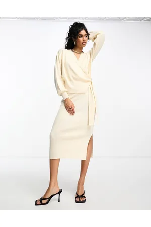 Y.A.S Y.A.S knitted midi skirt co-ord in cream