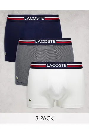 Lacoste Underwear Triple Pack Trunks Grey