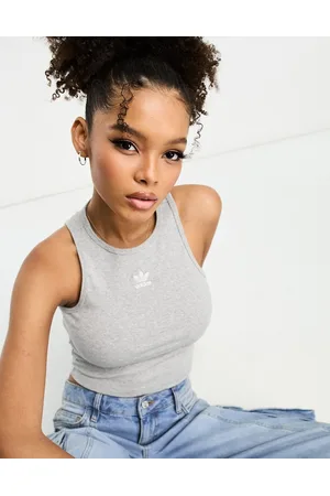 adidas Essential rib tank top in heather
