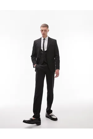 Topman Premium wool stretch slim trouser in