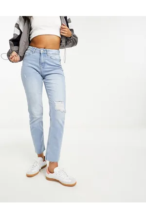 Pieces® Luna high waist straight leg jeans in