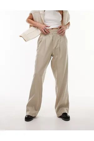 Topshop Straight leg smart jogger in stone