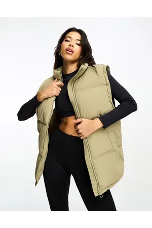 HIIT Oversized puffer gilet in beige