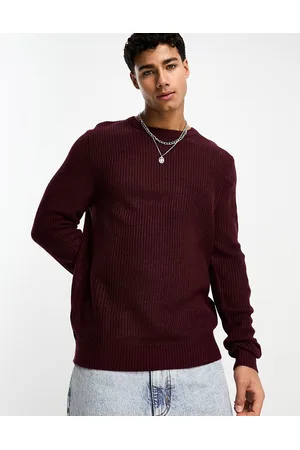 JACK & JONES Crew neck jumper in burgundy