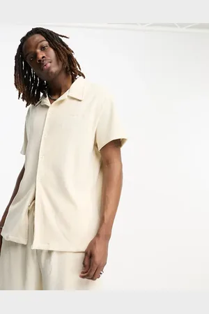 Sixth June Plisse shirt in beige