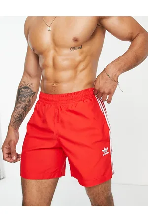 adidas red swim shorts