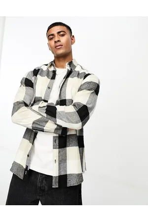 Only & Sons Check shirt in navy and ecru