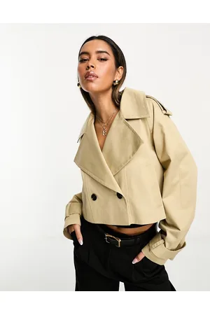 ASOS Cropped trench coat in stone