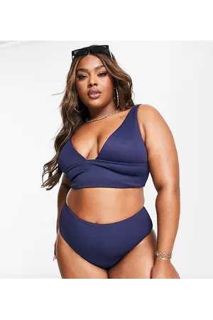We Are We Wear Plus tia high waist reversible bikini brief in racing and teal