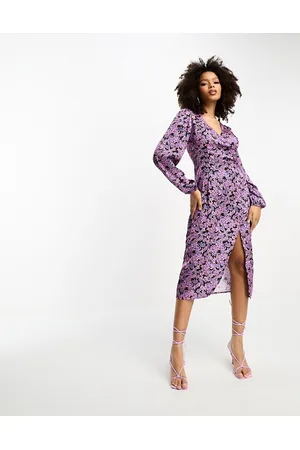 Y.A.S Y.A.S long sleeve midi dress in floral print