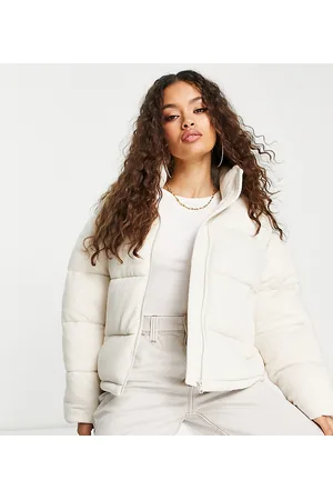 ASOS ASOS DESIGN Petite textured puffer jacket in cream