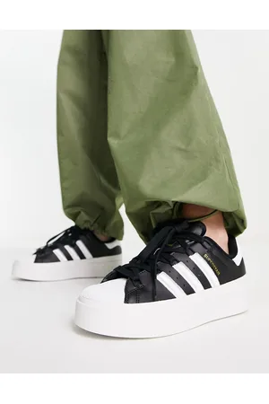 adidas Originals Superstar Bonega platform sneakers in white and