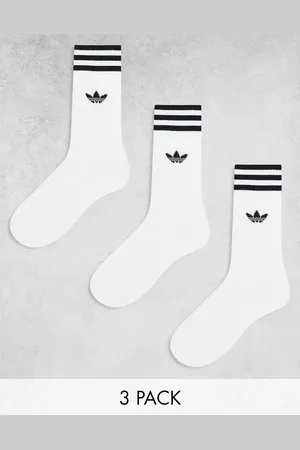 adidas 3 pack solid socks in white