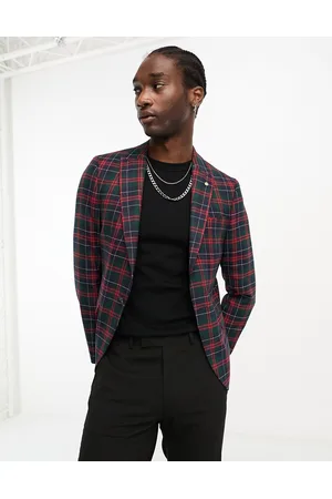 Twisted Tailor Woolf check suit jacket in