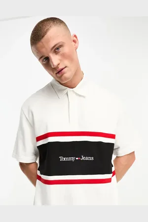 Tommy Hilfiger Vertical stripe linear logo polo shirt in
