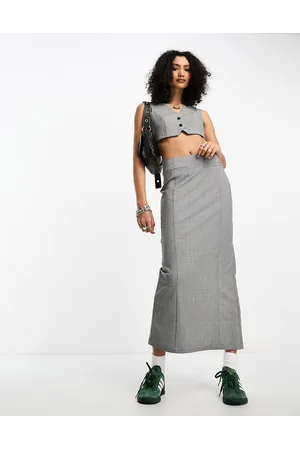 ASOS Co-ord pencil midi skirt in grey mono check
