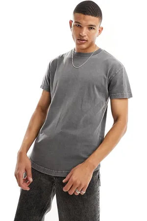 ASOS DESIGN oversized t-shirt in gray and blue dip dye with Los Angeles  city print