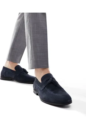 River Island wide fit velvet loafers in black