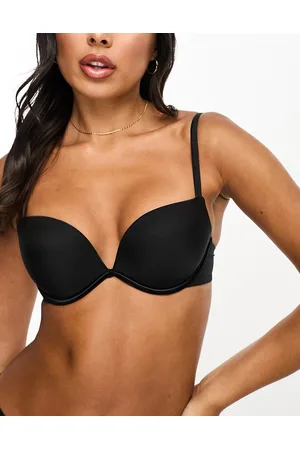 HANA LADIES CONTRAST TRIM UNDERWIRED FULL CUP BRA BLACK D CUP NEW