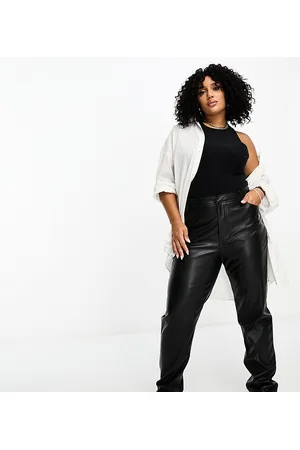 ASOS DESIGN flare jeans in black croc leather look - part of a set