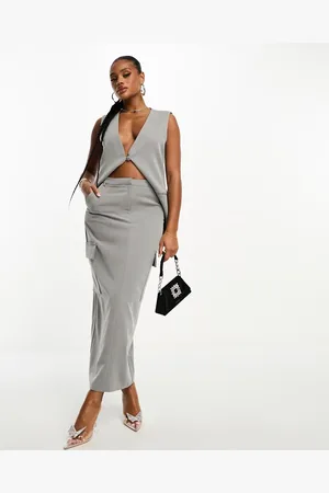 Kaiia Tailored pocket detail maxi skirt co-ord in