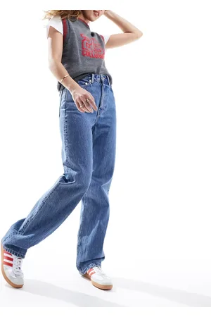 Weekday Rowe extra high waist regular fit straight leg jeans in 90s