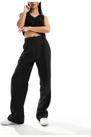 Noisy May High waisted wide leg tailored trousers in
