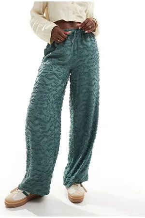 VERO MODA Wide leg tie waist trousers with textured applique in