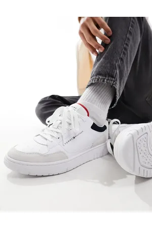Tommy Hilfiger Basket leather mixed media essential trainers in