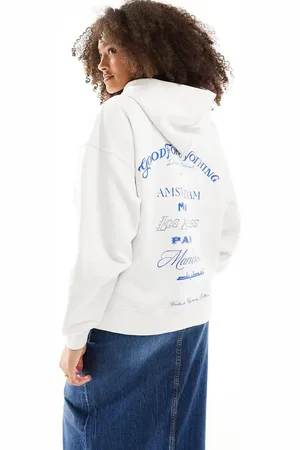 Good For Nothing Oversized logo hoodie in off