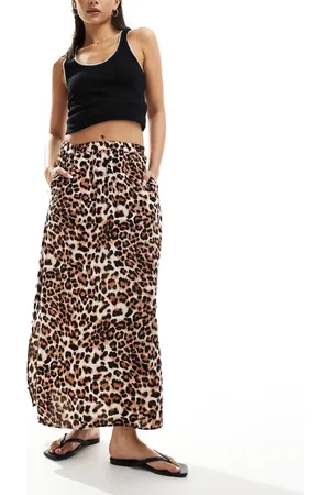 VERO MODA Maxi skirt with split in leopard print