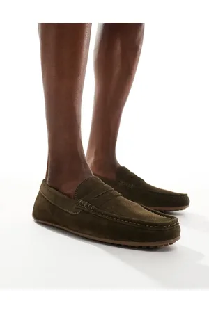 ASOS Driver loafers in khaki suede