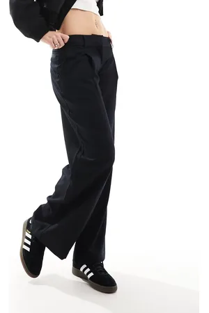 Monki Wide leg low waist tailored trousers in