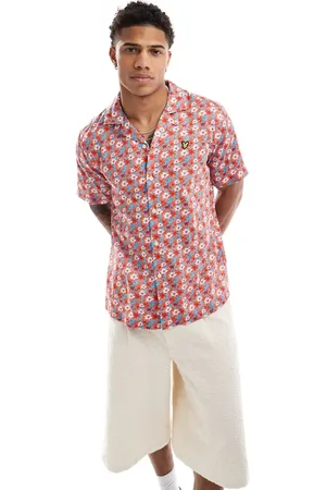 Lyle & Scott Floral print short sleeve revere collar resort shirt in CO-ORD