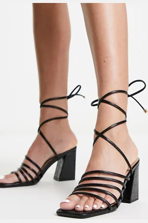 New Look Knot front strappy block heeled sandals in