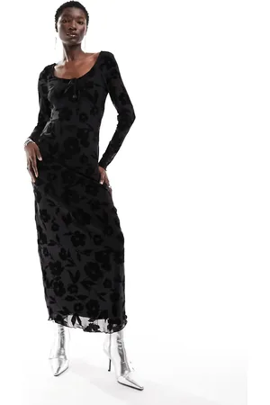 ONLY Jacquard floral maxi dress in
