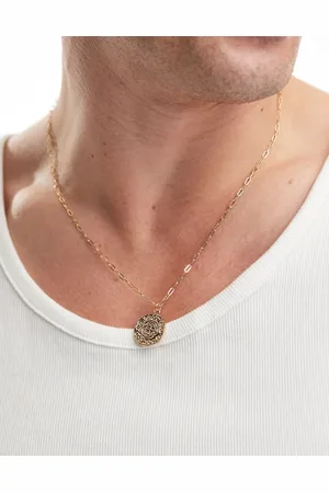 FADED FUTURE Engraved coin pendant necklace in