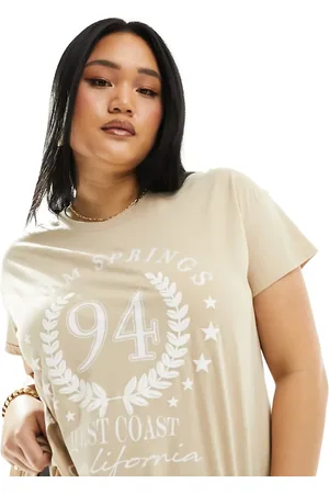 Yours Palm spring t-shirt in beige