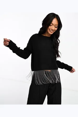 Y.A.S Y.A.S cropped fringed jumper in