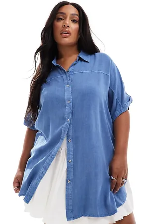 Yours Chambray short sleeve shirt in