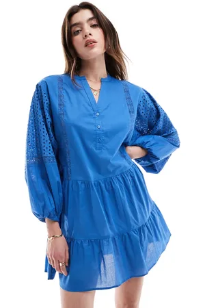 Iisla & Bird I volume broiderie mini beach summer dress in