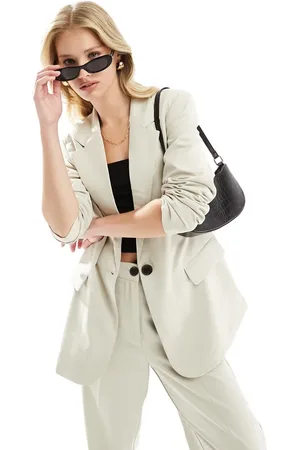 VERO MODA Rita oversized blazer co-ord in stone