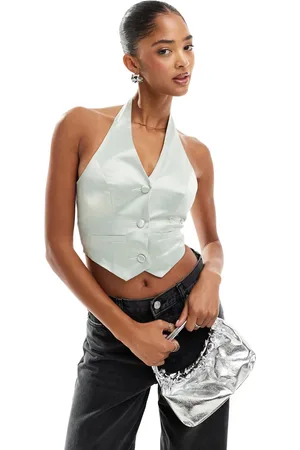 Miss Selfridge Satin halter waistcoat co ord