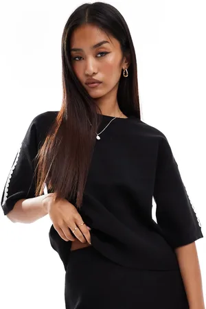 Object Knitted top co-ord with contrast trim in