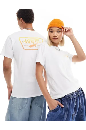 Vans Full patch back print t-shirt in and orange