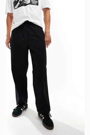 SELECTED Poplin lightweight loose fit trousers in