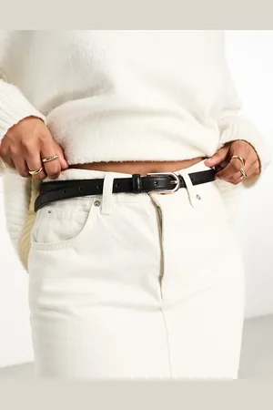 ASOS Skinny waist and hip jeans belt with gold buckle in