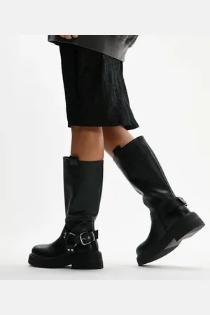 Topshop Rambo chunky biker boot in