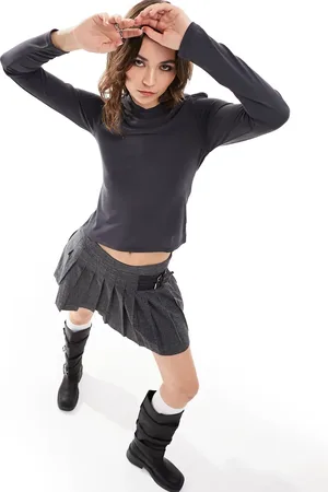 Monki Shrunken hoodie top in